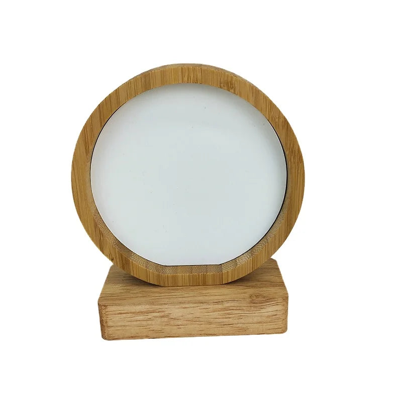 Round Sublimation Photo Panel  Bamboo Sublimation Photo Frame  Manufacturers Sublimation Blank Photo Frame