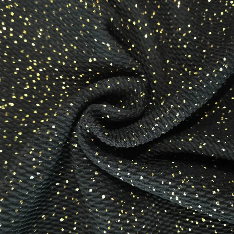 New Design Christmas Rose Gold Sparkling Black Glitter Shimmer Bullet Fabric for Bows