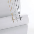Wholesale Fashion Jewelry 925 Sterling Silver Light Luxury Cross Diamond Cubic Zircon Gold Plated Necklace Jewelry for Women