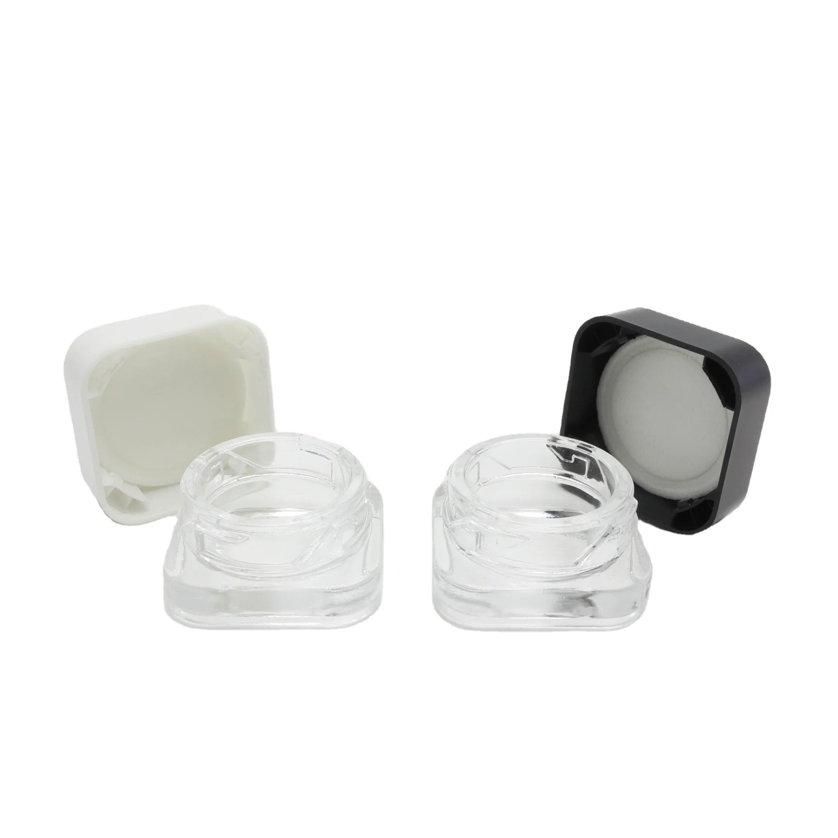 Luxury 3ml 5ml 7ml Gram Mini Jar Smell Proof Concentrate Container clear Thick Wall Childproof Small Glass Jar