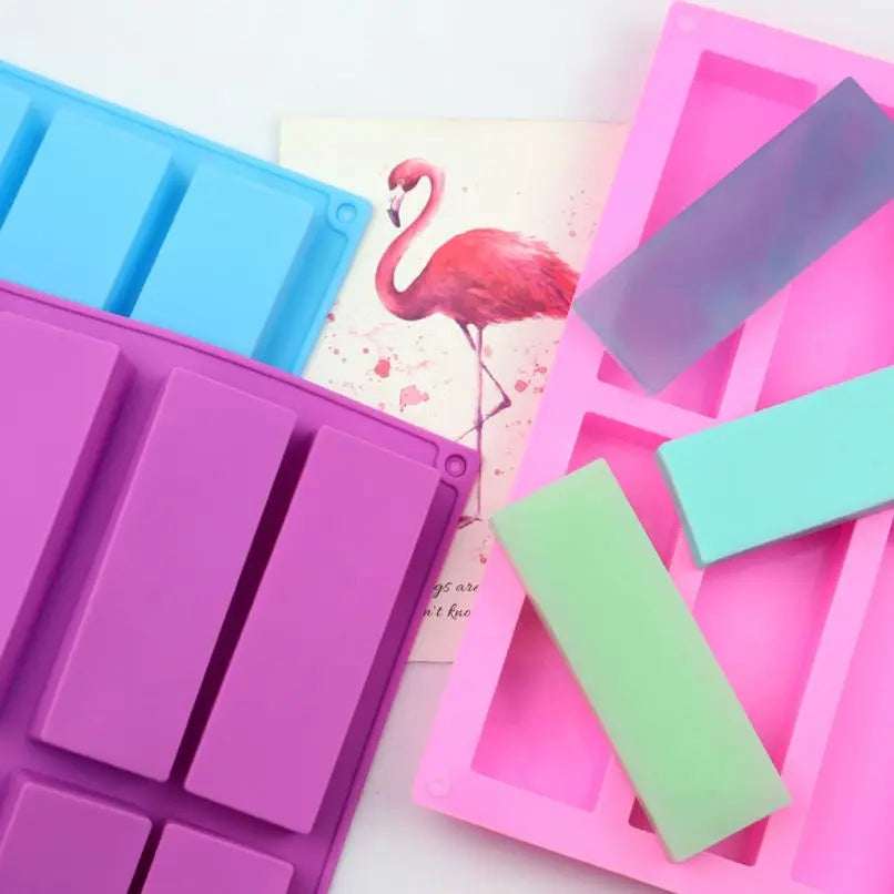 220 Factory Free Sample 8 Hole Strip Rectangle Shape Silicone Cake Mold Silicone Candle Molds Soap Making Molds