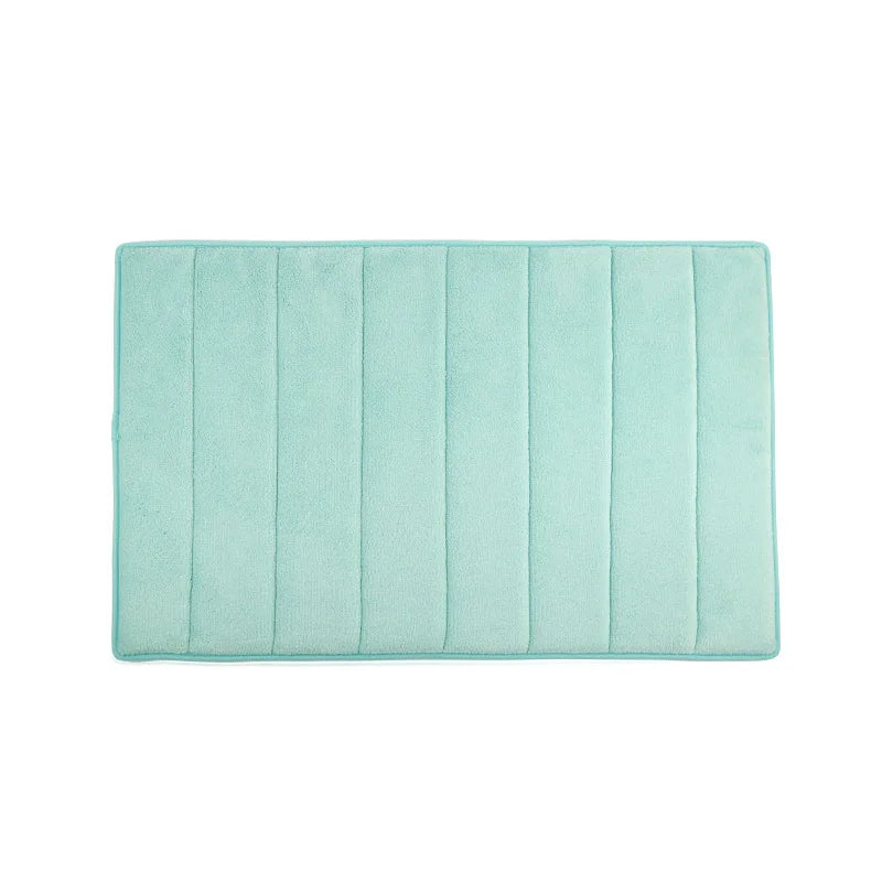Solid Pattern Non-Slip Eco-Friendly Coral Fleece Bath Mats for Bathroom 17" X 24" Quick Dry Memory Foam Customized Color Logo