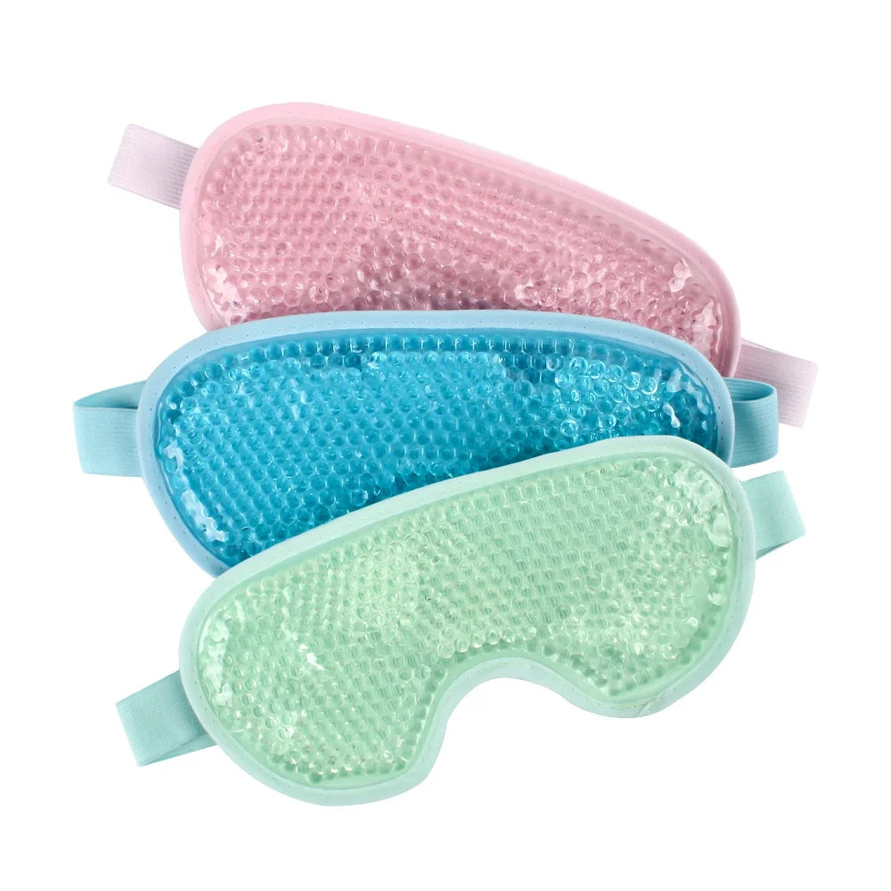 Adjustable Hot Cold Gel Eye Mask Plush Cover Gel Beads Eye Mask Fleece Sleep Cooling Eye Mask