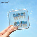 Manicure Dust Proof Nail Tips Storage Container Jewelry Transparent Pink Tray Display Boxes Press on Nail Packaging Box