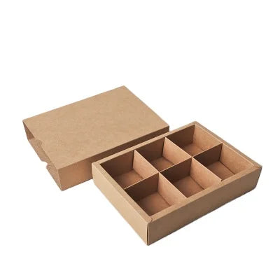 Customized Size Logo OEM Factory Luxury Eco-Friendly Kraft Cardboard Divided Chocolate Box Packaging Embossing Sushi Chewing Gum