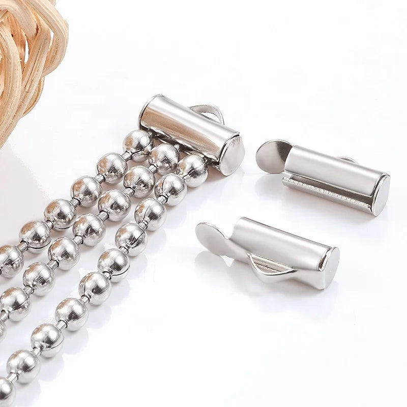 Waterproof Stainless Steel Carabiner Bead Chain Tube Clasp Barrel for Jewelry Findings and Charm Beads