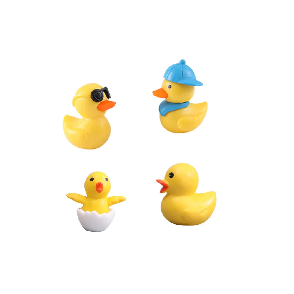 Hot Sale Home Animal Plastic 3d Miniature Yellow Duck Cabochon for Diy