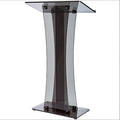 Portable Foldable Clear Acrylic Podium Stand Curved Lectern Wide Reading Surface for Churches Restaurants for Presentations