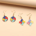 Manufacturer Rhinestone Enamel Jigsaw Puzzle Piece Pieces Autism Speaks Awareness Pendant Jewelry Earrings