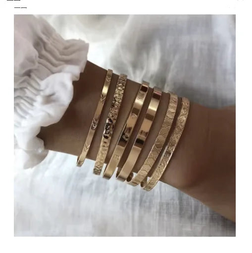 Fashion Punk Exaggerated Jewelry Bracelet Set Opening Arrow love Bangles