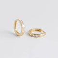Hot Sale Latest Square Cubic Zirconia Earring Simple Design Gold Plated Jewelry 925 Sterling Silver Huggies Hoop Earrings Women