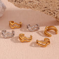 Guarantee Dreamshow Minimalist Water Wave Clip on Earring Gold Plated Ear Cuff Earrings Non Pierced Stainless Steel
