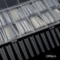 240pcs/box XXXL Straight Coffin Extra Long Acrylic Fake Nail Tips Clear No C Curve Half Cover Artificial False Tip Nails Tool