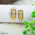 New Wholesale Hawaiian Jewelry Copper Hollow Black Edge Copper Buckle Earrings for Women Gift