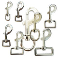 Metal Zinc Alloy Swivel Eye Bolt Snap Hook 20x77mm Electrolytic Zinc Plated Silver/Black/Gold for Dog Leashes & Luggage