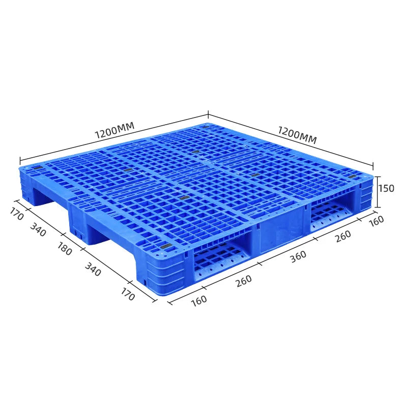 1200*1200*150MM Blue 48 X 48 HDPE PP Perforated Plastic Pallet 4-Way Durable Racking System Environmentally Friendly Storage