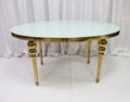 White Glass Crystal Luxury Hotel Event Banquet Furniture Round Stainless Steel Clear Glass Wedding Banquet Table Chair Set