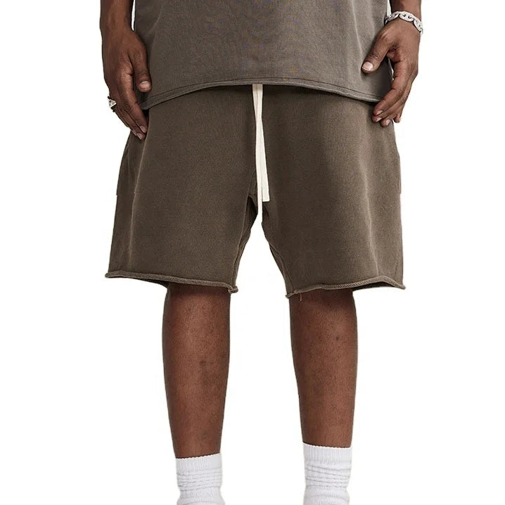 Custom LOGO Popular High Street Essentials Men's Sports Shorts Knee Length GYM Shorts for Men Casual Terry Cotton Hip-Hop Short