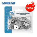 TS-K025 D-Ring Picture Hangers with Screws- 40 Pack One Hole Wide Strap Hangers for Picture Frames Photos Mirrors