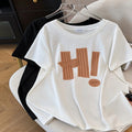 High Quality 100% Cotton Casual Fit Top Custom Printed Logo Letter Pattern Long Length with Anti-Wrinkle Feature Short Sleeves