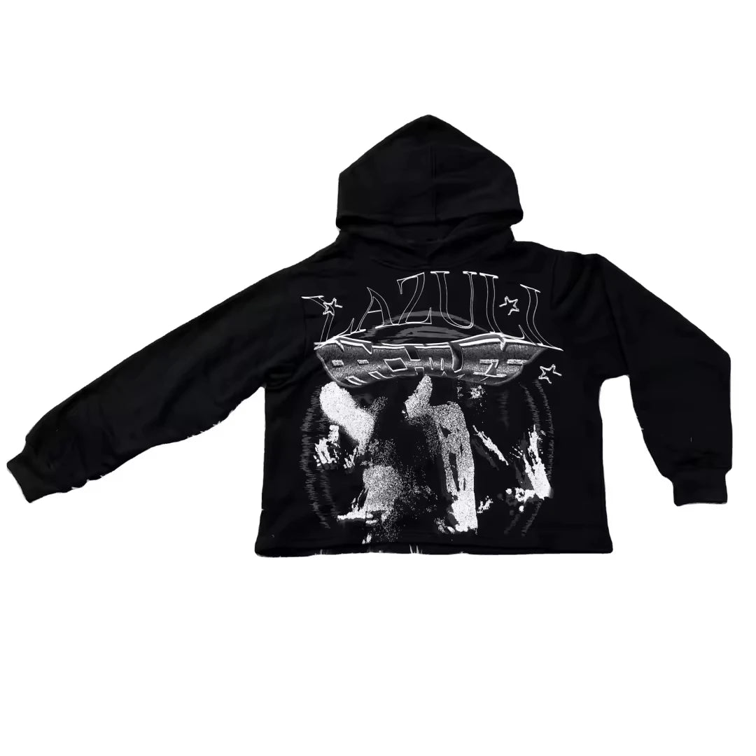 DENIMGUYS Y2K Hoodie Harajuku High Street Goth Punk Print Men 2024 American Oversized Men's Streetwear Hoodies