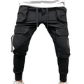 Cargo Pants Joggers Men Black Harem Pants Multi-pocket Ribbons Man Sweatpants Streetwear Casual Pants Elastic Waist Male Trouser