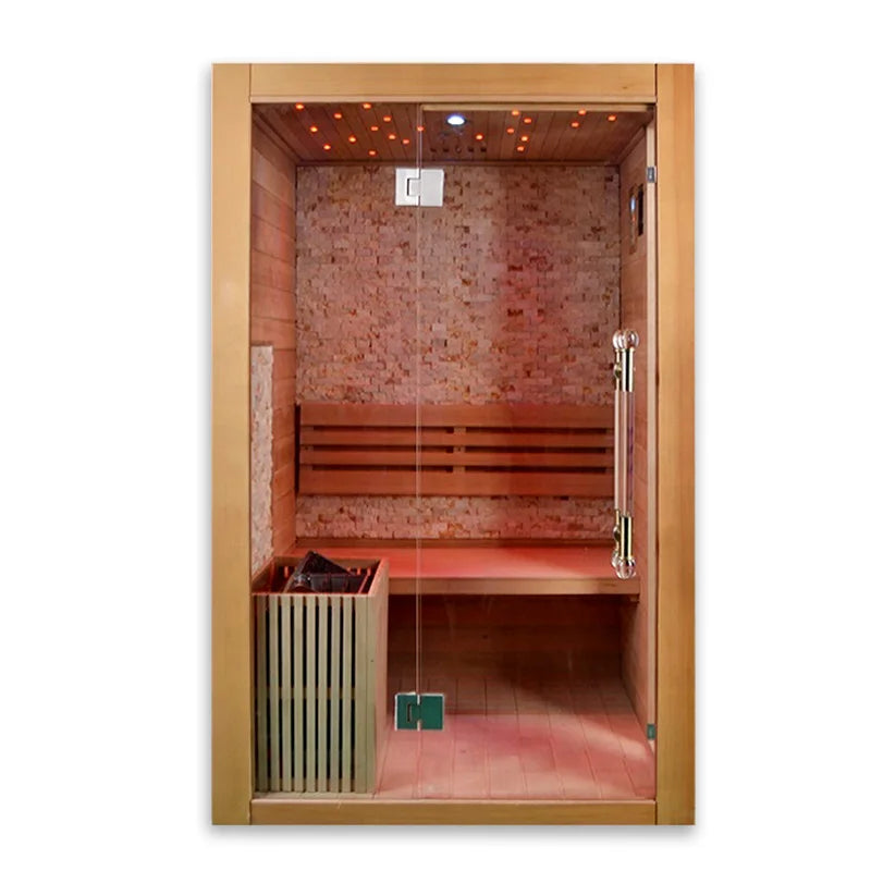 Modern Design Solid Wood Steam Sauna Room with Computer Control Panel and Sauna Stove