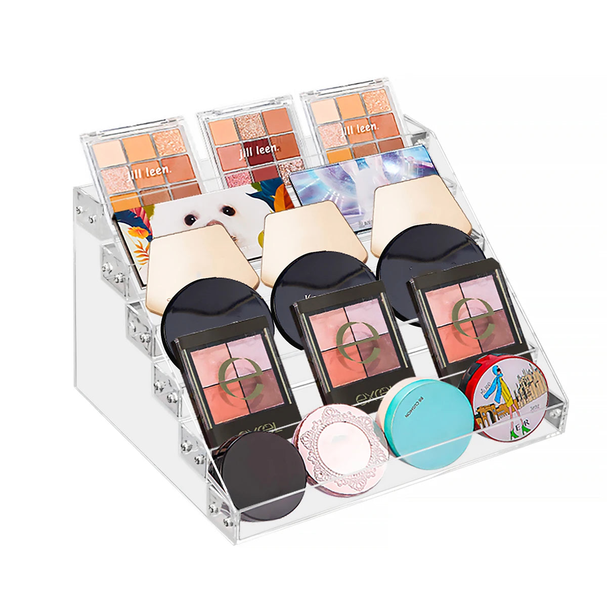 Custom Made clear Step Tabletop Acrylic Nail Polish Display Stand Sunglasses Holder Counter Lipstick Display Rack Supermarket