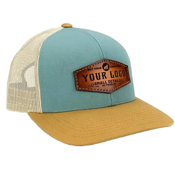 Customizable 6-Panel Adjustable Men's Trucker Hat 112 Style Embroidery Mesh Custom Leather Patch BSCI Certified Blank Richardson