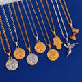 Tarnish Free Hasma Hand Necklace Custom Gold Plated Jewelry Wholesale Stainless Steel Cupid Angel Compass Pendant Zeus Necklace