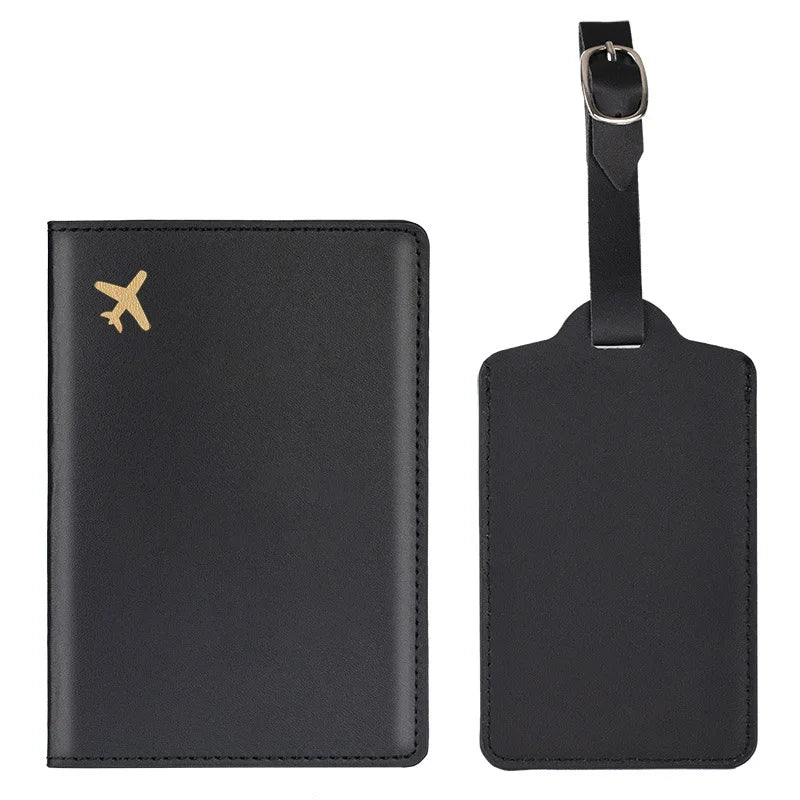 High Quality Passport Cover Holder Custom Pu Leather Passport Holder and Luggage Tag Set