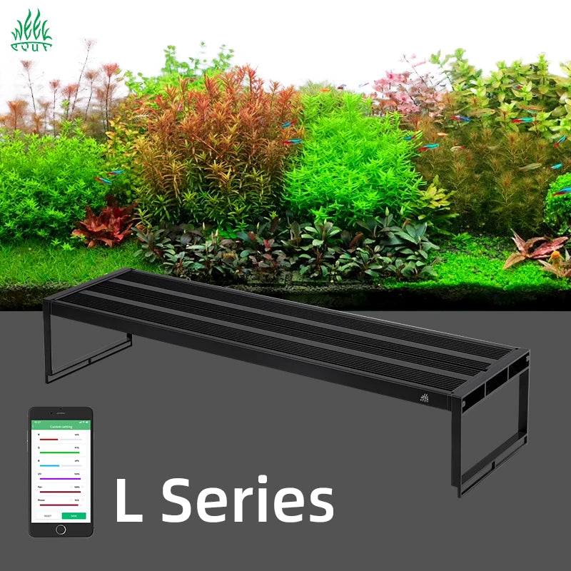 WEEK AQUA L Series 60 90 120cm Aquarium Light With Stands RGBuv Full Spectrum the Sunset Lamp for Aquascape Hydroponic Fish tank