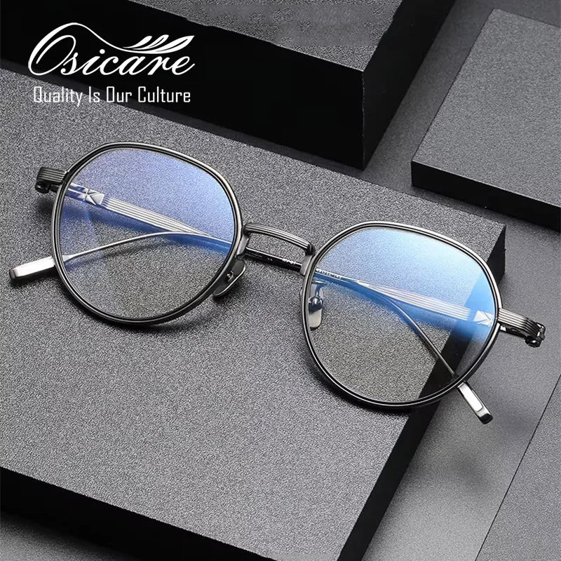 High Quality CE End Round Computer Wear Vooglam Brand Kacamata Men Oculos Kmn Titanium OEM Eye Glasses Spectacle Frames for Men