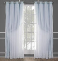 Double Layer Indoor Curtains Sheer and Room Darkening BlackoutGrommet Top Energy Efficient 2-Pack Set Aqua New Arrival