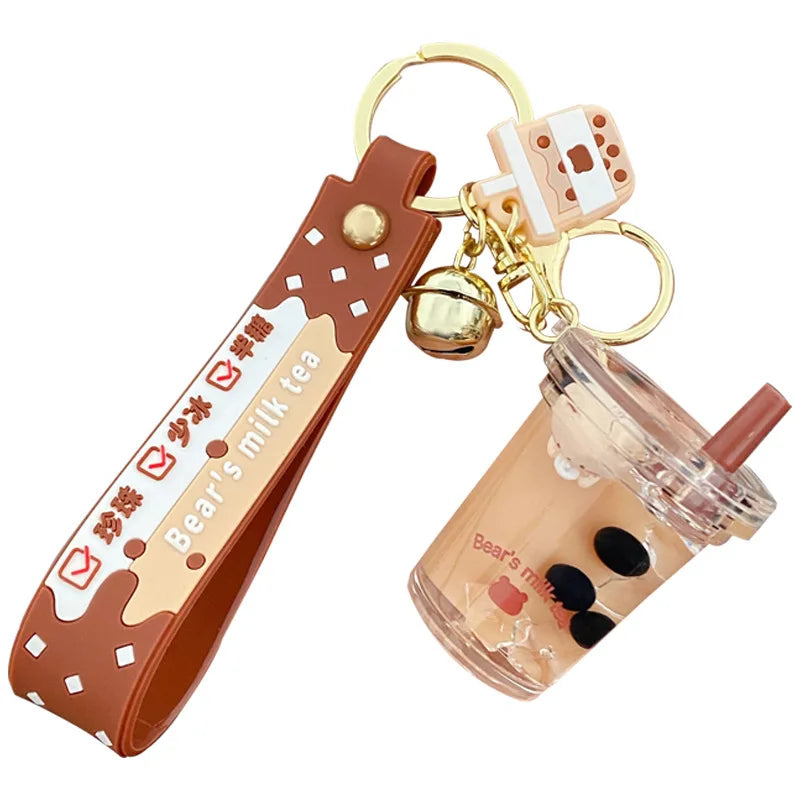 Cute Cartoon Acrylic Bear Key Ring Accessories Custom Car Key Chain Wristlet Bag Pendant Charm Luxury Keychain