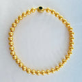 Luxurious Green Zircon Pearl NecklaceNecklace Adorned with Glistening Gold Beads for Sophisticated Elegance BX1