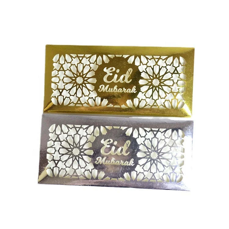 Arabian Design Laser Cut Eid Mubarak Paper Money Envelope for Ramadan Gifts