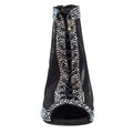 New Arrival Latin Salsa Ballroom Dance Shoes for Women 7cm Heel Black Satin Rhinestone Dancing Sport Shoes