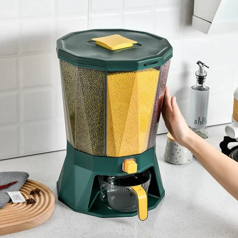 Rotate Rice Container Dry Food Cereal Dispenser Storage Tank Bulk Cereal Dispenser Plastic Food Storage Container