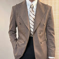 New Design Striped Slim Fit Suits Men Fashion Double Breasted Suit Men Official Suits 2 Piece