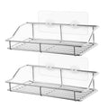 HONGDEC Modern Durable Stainless Steel Chrome Finish Adhesive Corner Shower Shelf Wall Mounted Bathroom Storage Rack Hotel