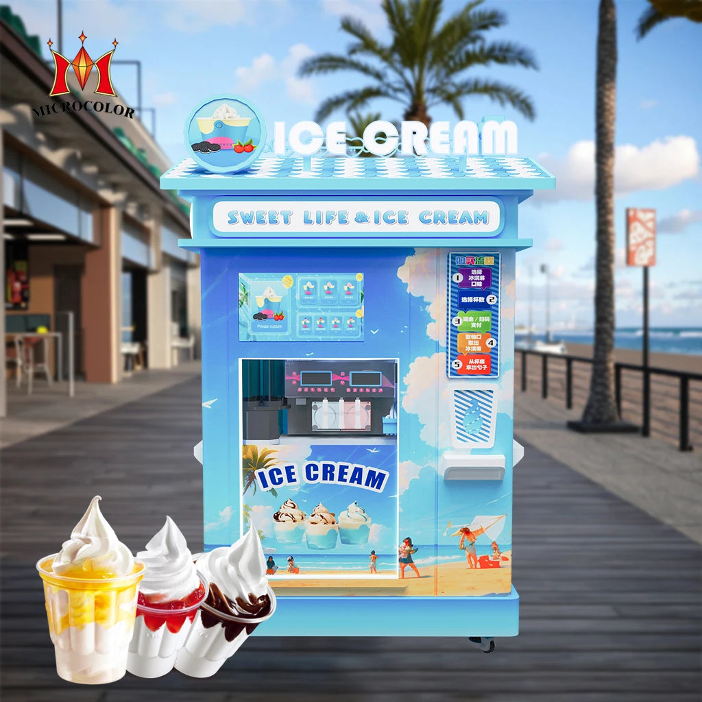 New Arrival Make Money Business Fully Automatically Ice-cream Maker Robot Soft Ice Cream Vending Machine for Sale