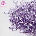 500pcs Per Bag 2x1mm to 3x6mm Baguette Shape Zircon Gemstone Stock Available Lavender Color CZ Stones Cubic Zirconia for Jewelry