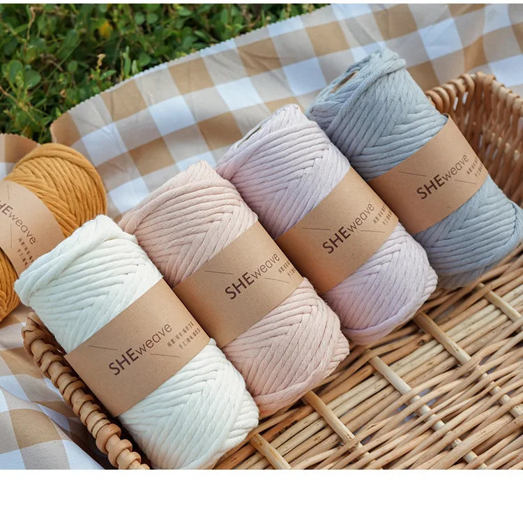 Wholesale Colorful Macrame Cotton Cord 4mm Cotton Cord Single Strand Rope