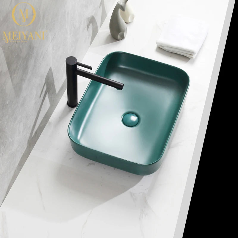 MEIYANI Ceramic Above Counter Laboratory  Rectangular Wash Basin