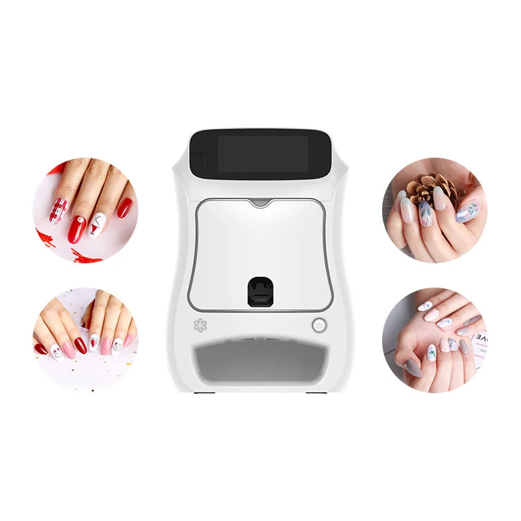 Portable All-Intelligent 3D Nail Art Printer 800 P Easy Multifunction Picture Transfer Electric Power Supply  for Nail Art Salon