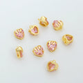 Premium Style Colorful Heart Pendant Birthday Party Married Couple Charms 18K Gold Plated Brass Zircon Pendants