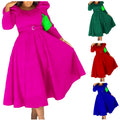 D467 Latest Design Winter Party Dresses Women Puff Sleeves A-line Banquet Gowns for Women Evening Dresses With Belt