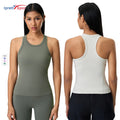 Hot Selling Women's Yoga Vest with Breast Pad Breathable 4-Way Stretch Quick Dry Gym Wear for Sports Fitness Jogging Custom Logo