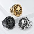 Fashion Hip Hop Motorcycle Chain Skull Men's Stainless Steel Rings Cross Rings Niche Personalized Men's Jewelry Wholesale
